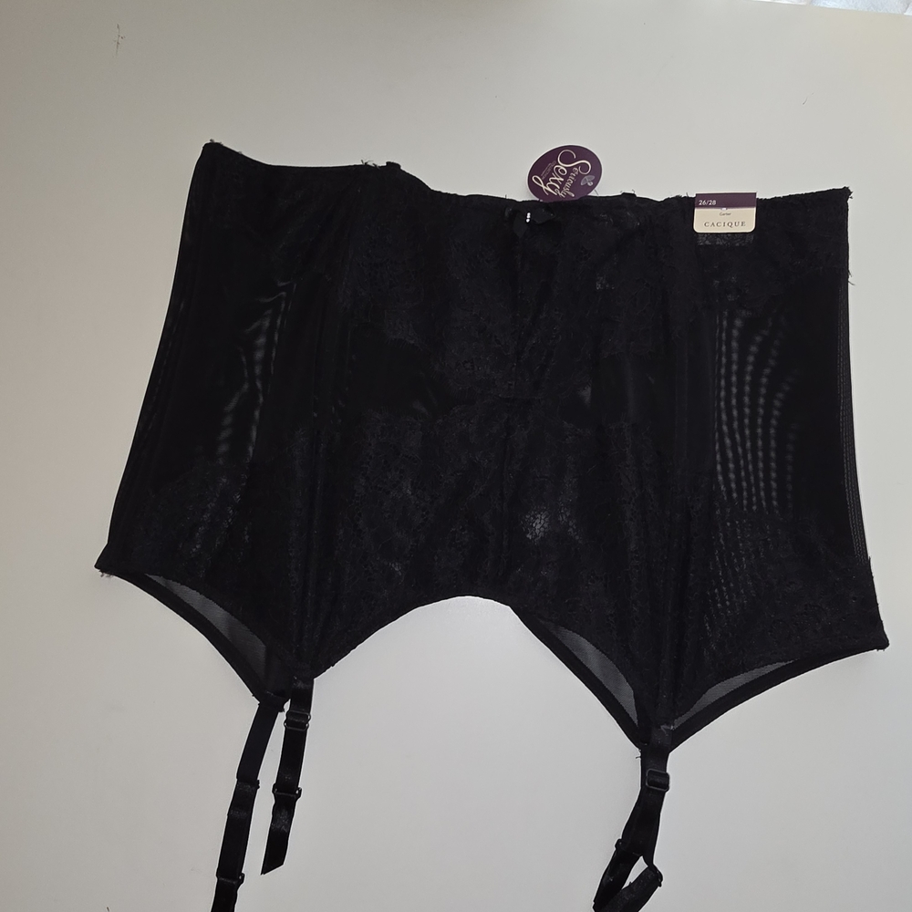 Black Lace Corset with Garters